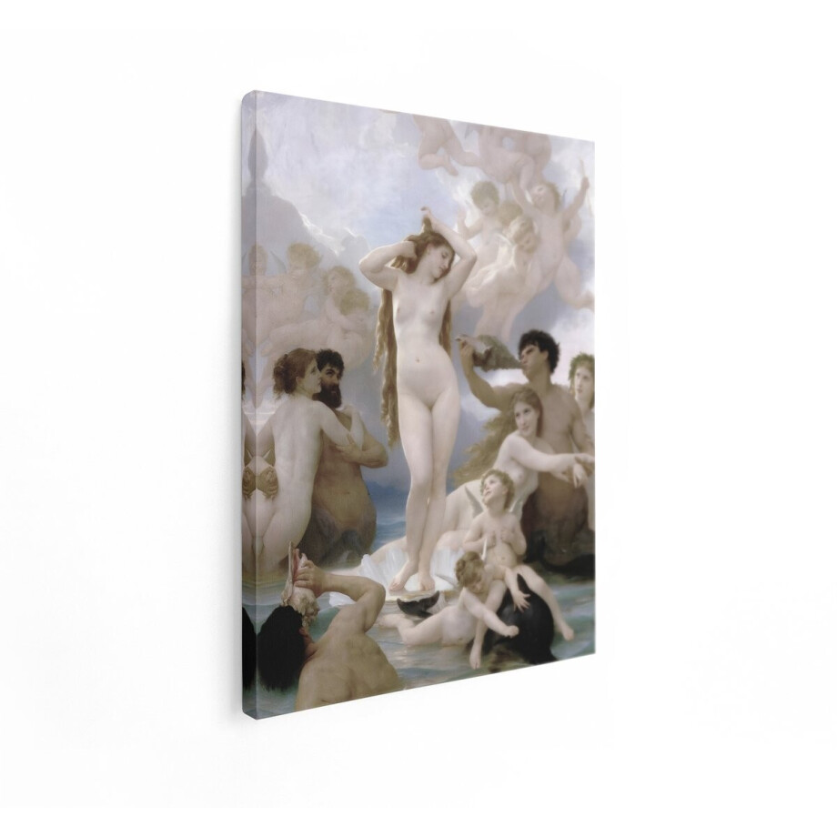 Artaza Canvas Schilderij De Geboorte van Venus - Omringd door Nimfen en Putti in een Mythisch Tafereel - 90x120 cm - Groot - Wanddecoratie Woonkamer - Schilderijen - Muurdecoratie afbeelding 1