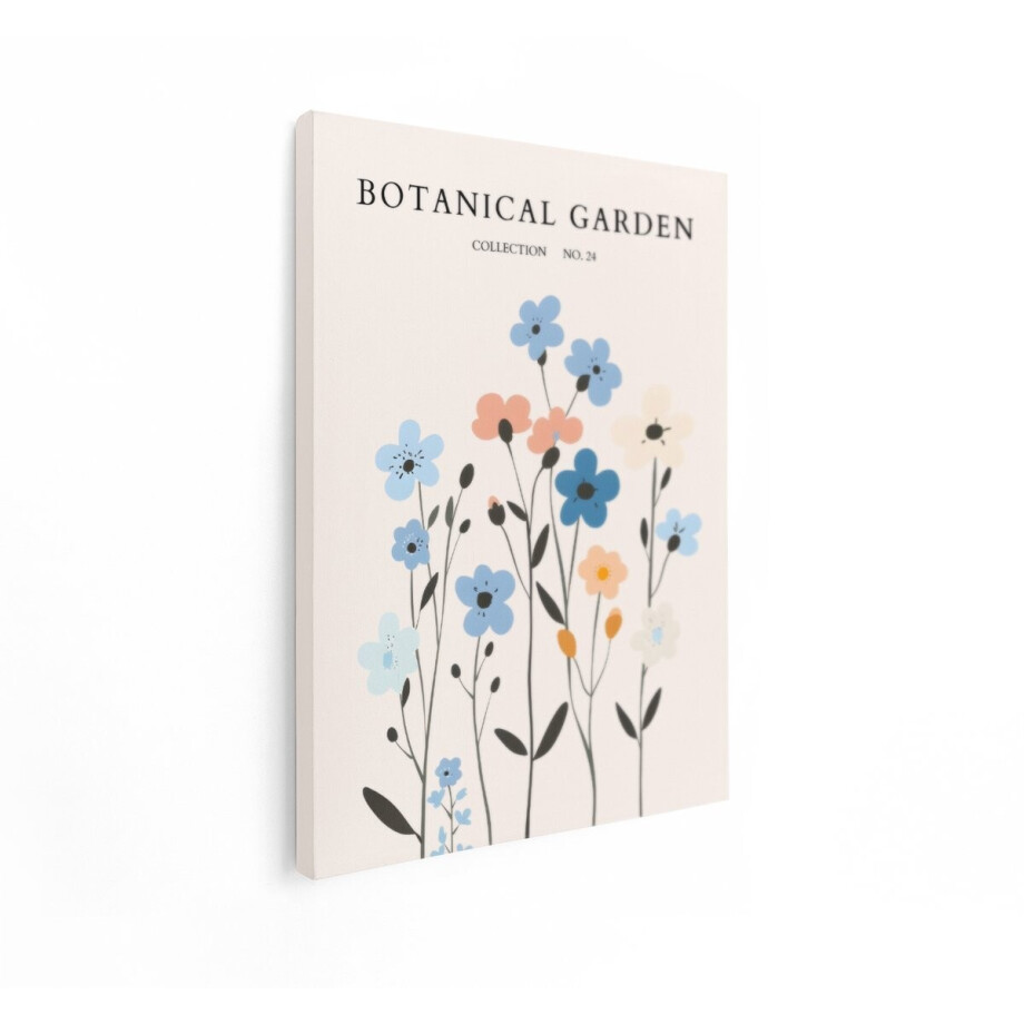 Artaza Canvas Schilderij Botanische Tuin Collectie Nr. 24 Minimalistische Bloemillustratie met Pastelkleuren - 30x40 cm - Klein - Wanddecoratie Woonkamer - Schilderijen - Muurdecoratie afbeelding 1
