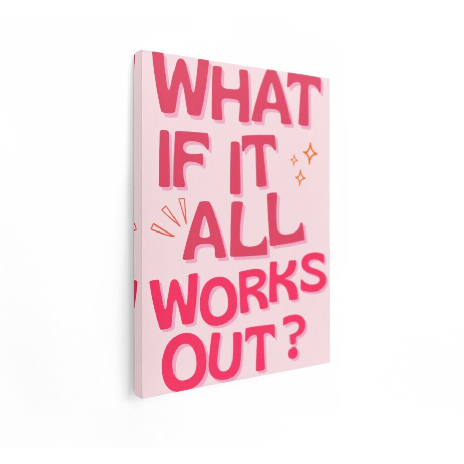 Artaza Canvas Schilderij Tekst - 60x80 cm - Wanddecoratie Quote - Muurdecoratie Slaapkamer - Decoratie Inspirerend - Roze afbeelding 1