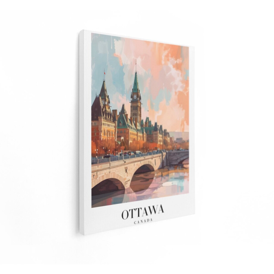 Artaza Canvas Schilderij Ottawa - 90x120 cm - Wanddecoratie Canada Parlementsgebouw - Muurdecoratie Skyline - Schilderijen Op Canvas Stad Artaza Canvas Schilderij Ottawa - 90x120 cm - Wanddecoratie Canada Parlementsgebouw - Muurdecoratie Skyline - Schilderijen Op Canvas Stad afbeelding 1