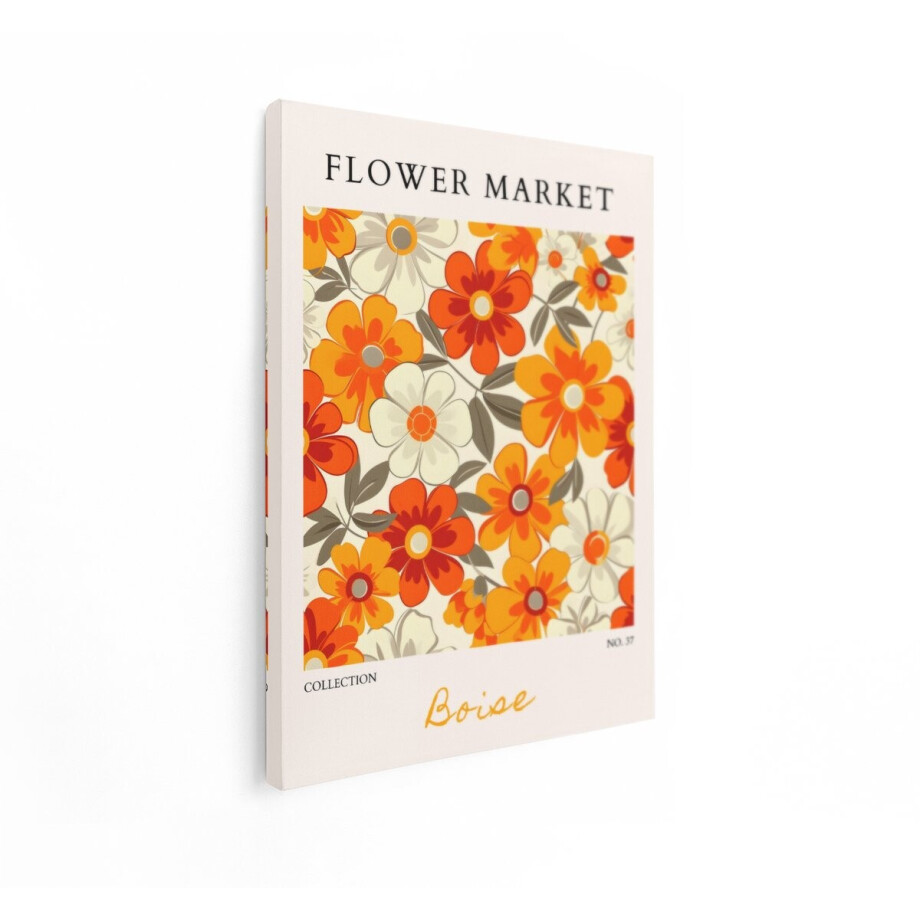 Artaza Canvas Schilderij Retro Bloemen - 30x40 cm - Wanddecoratie Boho - Muurdecoratie Flower Market Boise - Decoratie Oranje Artaza Canvas Schilderij Retro Bloemen - 30x40 cm - Wanddecoratie Boho - Muurdecoratie Flower Market Boise - Decoratie Oranje afbeelding 1