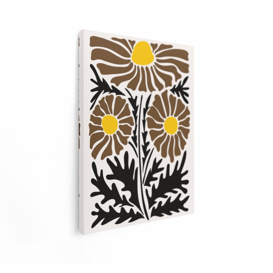 Artaza Canvas Schilderij Abstracte Bloemen - 60x80 cm - Boho Wanddecoratie - Muurdecoratie Bloem - Decoratie Woonkamer - Bruin Artaza Canvas Schilderij Abstracte Bloemen - 60x80 cm - Boho Wanddecoratie - Muurdecoratie Bloem - Decoratie Woonkamer - Bruin afbeelding 1