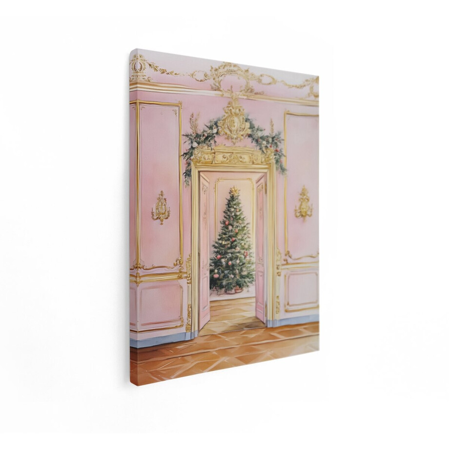 Artaza Canvas Schilderij Kerstboom - 30x40 cm - Wanddecoratie Roze Kamer - Muurdecoratie Goud - Schilderijen Op Canvas Barok Artaza Canvas Schilderij Kerstboom - 30x40 cm - Wanddecoratie Roze Kamer - Muurdecoratie Goud - Schilderijen Op Canvas Barok afbeelding 1