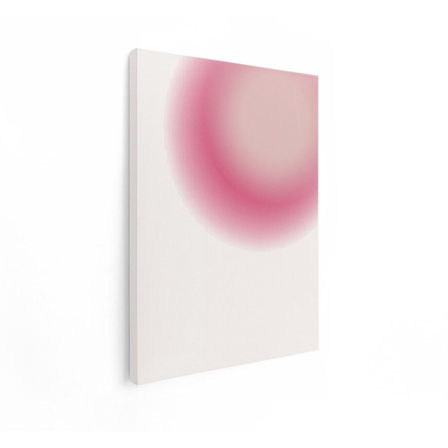 Artaza Canvas Schilderij Zachte Roze Gloed met Vervagende Randen op een Lichte Achtergrond - 90x120 cm - Groot - Wanddecoratie Woonkamer - Schilderijen - Muurdecoratie afbeelding 1