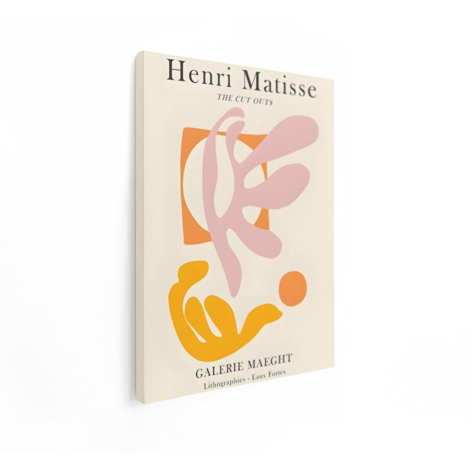 Artaza Canvas Schilderij Henri Matisse "The Cut Outs" Tentoonstellingsposter met Abstracte Vormen - 90x120 cm - Groot - Wanddecoratie Woonkamer - Schilderijen - Muurdecoratie afbeelding 1
