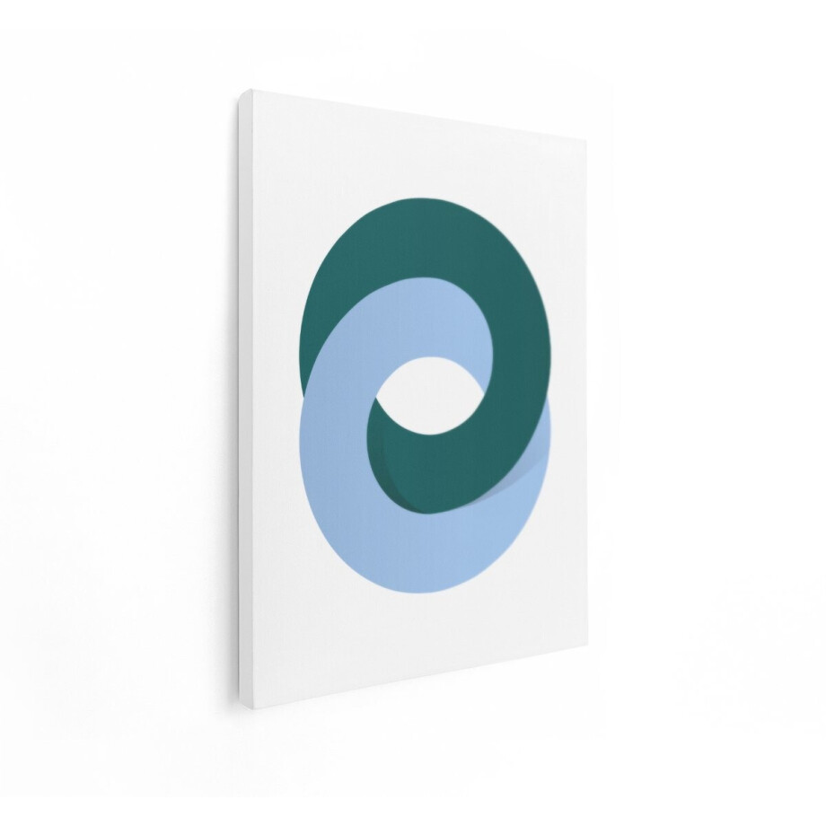 Artaza Canvas Schilderij Abstract - 60x80 cm - Wanddecoratie Modern - Muurdecoratie Geometrisch - Decoratie Woonkamer - Blauw Groen afbeelding 1