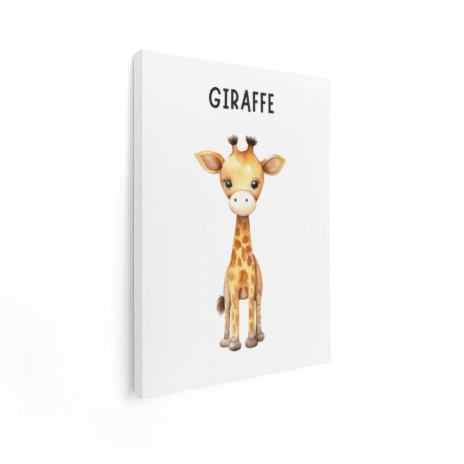 Artaza Canvas Schilderij Giraffe - 90x120 cm - Wanddecoratie Kinderkamer - Muurdecoratie Babykamer - Schilderij Dieren - Schilderijen Op Canvas afbeelding 1