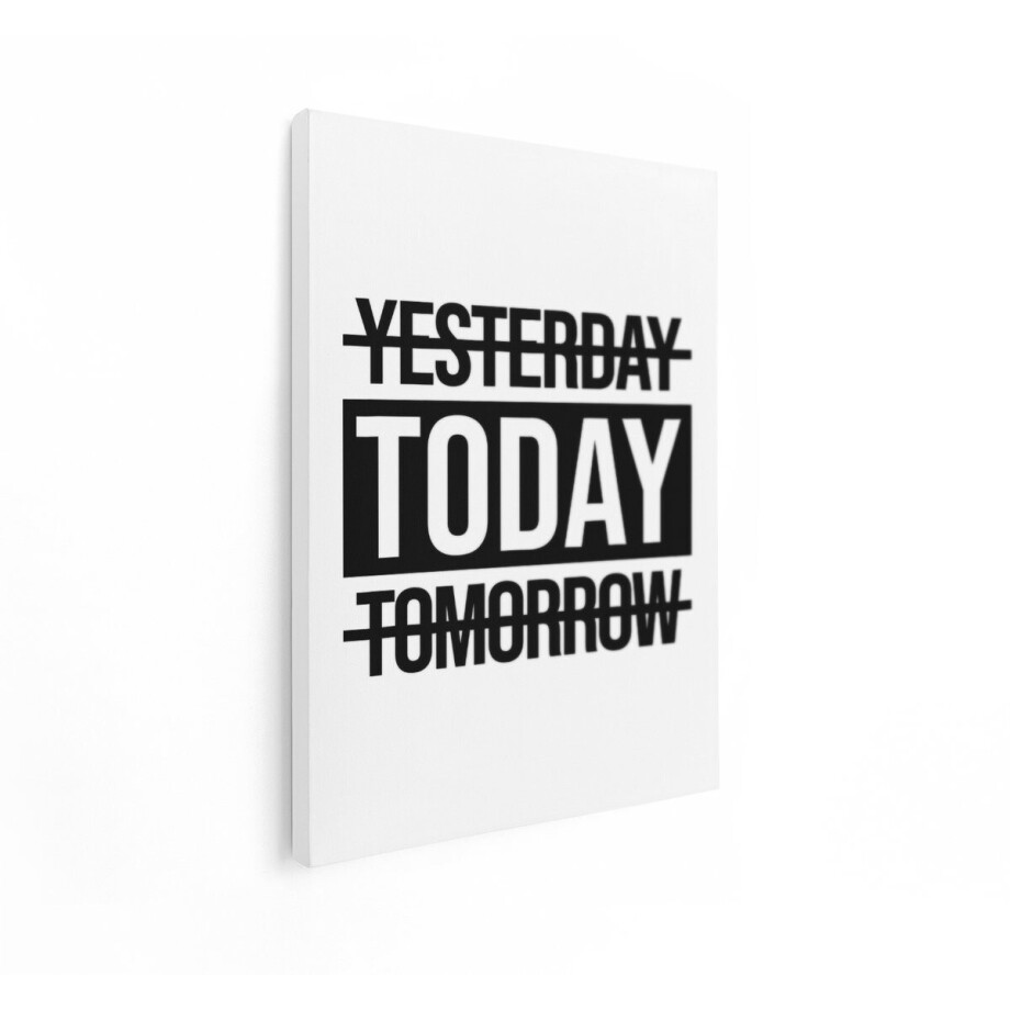 Artaza Canvas Schilderij Tekst Vandaag - 90x120 cm - Wanddecoratie Motivatie - Muurdecoratie Zwart Wit - Decoratie Quote Minimalistisch Artaza Canvas Schilderij Tekst Vandaag - 90x120 cm - Wanddecoratie Motivatie - Muurdecoratie Zwart Wit - Decoratie Quote Minimalistisch afbeelding 1