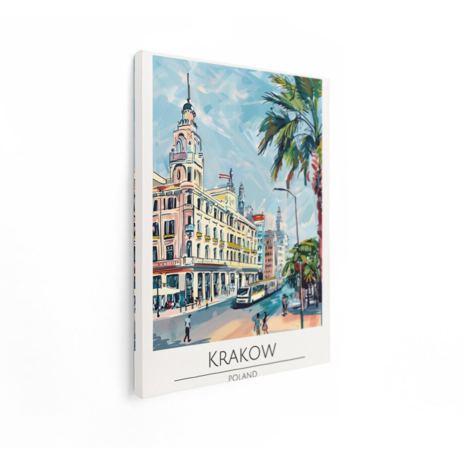Artaza Canvas Schilderij Krakau - 60x80 cm - Wanddecoratie Stad Polen - Muurdecoratie Reisposter - Decoratie Woonkamer Illustratie Artaza Canvas Schilderij Krakau - 60x80 cm - Wanddecoratie Stad Polen - Muurdecoratie Reisposter - Decoratie Woonkamer Illustratie afbeelding 1