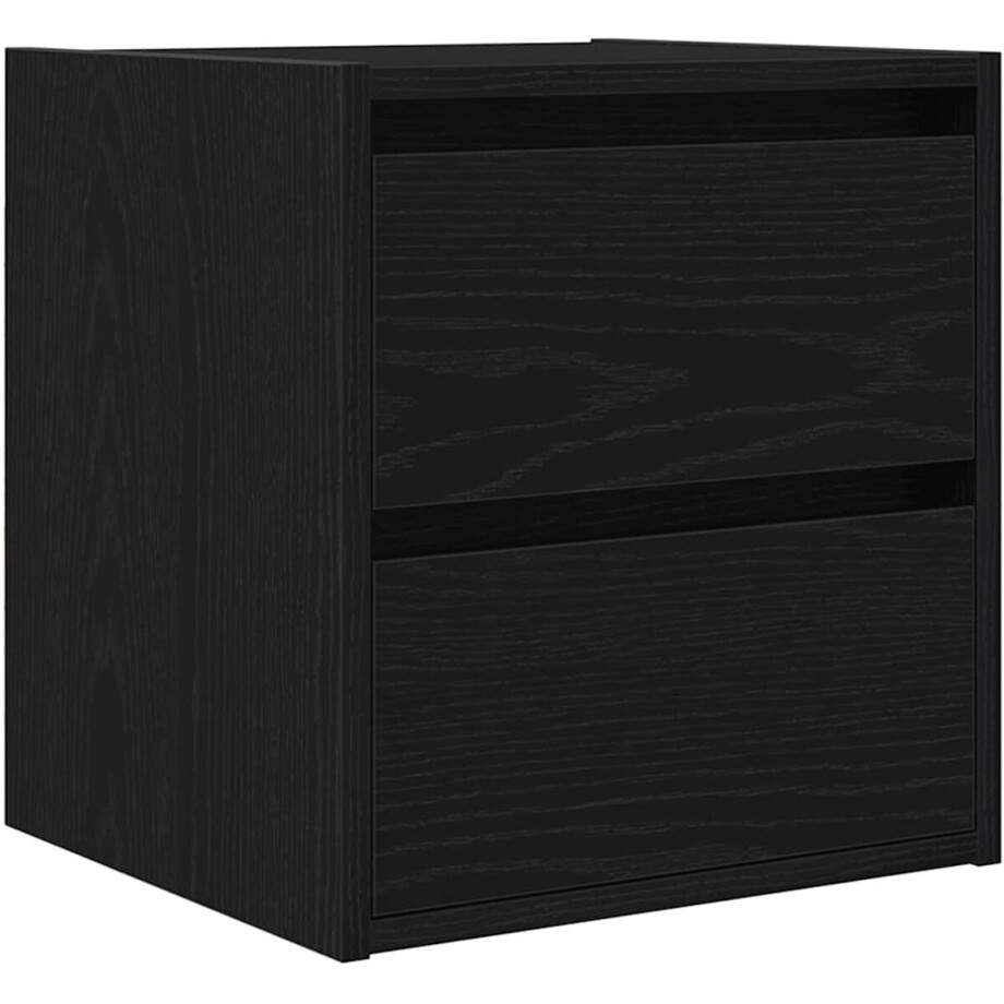 vidaXL - Nachtkastje - wandmontage - 38x34x40 - cm - zwart - eikenkleurig afbeelding 1