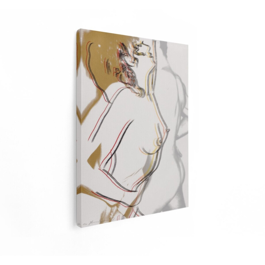 Artaza Canvas Schilderij Abstract Vrouw - 30x40 cm - Wanddecoratie Line Art - Muurdecoratie Modern - Schilderijen Op Canvas Slaapkamer - Rood afbeelding 1