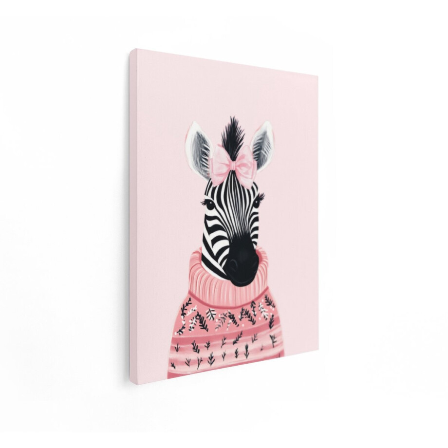 Artaza Canvas Schilderij Zebra Met Strik - 30x40 cm - Wanddecoratie Babykamer - Muurdecoratie Meisjeskamer - Schilderijen Dieren Roze Artaza Canvas Schilderij Zebra Met Strik - 30x40 cm - Wanddecoratie Babykamer - Muurdecoratie Meisjeskamer - Schilderijen Dieren Roze afbeelding 1
