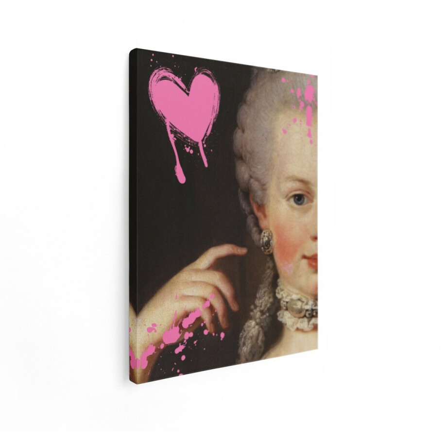 Artaza Canvas Schilderij Schilderij Vrouw - 60x80 cm - Wanddecoratie Pop Art - Muurdecoratie Roze Hart - Kamer Accessoires Artaza Canvas Schilderij Schilderij Vrouw - 60x80 cm - Wanddecoratie Pop Art - Muurdecoratie Roze Hart - Kamer Accessoires afbeelding 1