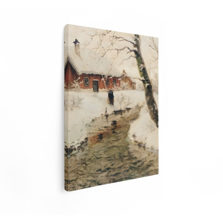 Artaza Canvas Schilderij Winterlandschap - 90x120 cm - Wanddecoratie Landelijk Huisje - Muurdecoratie Besneeuwde Boom - Decoratie Natuur Artaza Canvas Schilderij Winterlandschap - 90x120 cm - Wanddecoratie Landelijk Huisje - Muurdecoratie Besneeuwde Boom - Decoratie Natuur afbeelding 1