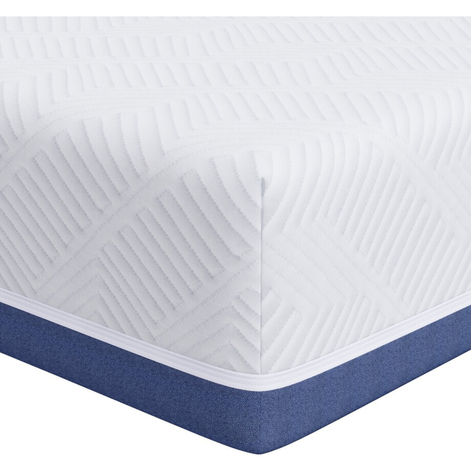 vidaXL - Matras - Wit - en - Blauw - 90 - x - 200 - cm - Jacquard - stof vidaXL - Matras - Wit - en - Blauw - 90 - x - 200 - cm - Jacquard - stof afbeelding 1