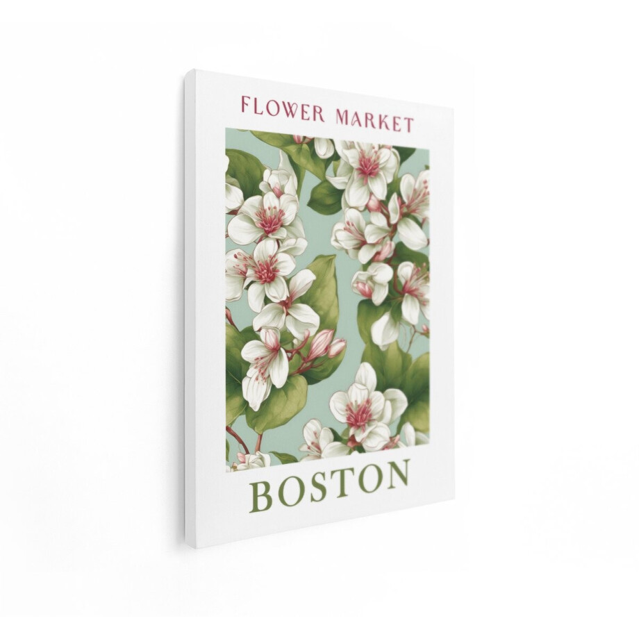 Artaza Canvas Schilderij Flower Market Boston - 60x80 cm - Wanddecoratie Bloemen Poster - Muurdecoratie Bloesem - Decoratie Woonkamer Artaza Canvas Schilderij Flower Market Boston - 60x80 cm - Wanddecoratie Bloemen Poster - Muurdecoratie Bloesem - Decoratie Woonkamer afbeelding 1