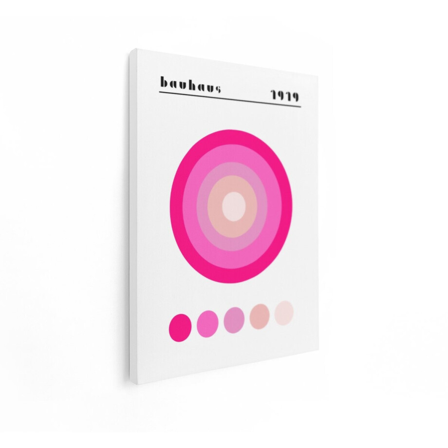 Artaza Canvas Schilderij Bauhaus 1919 Abstracte Concentrische Cirkels in Roze en Wit Kleurenpalet - 90x120 cm - Groot - Wanddecoratie Woonkamer - Schilderijen - Muurdecoratie Artaza Canvas Schilderij Bauhaus 1919 Abstracte Concentrische Cirkels in Roze en Wit Kleurenpalet - 90x120 cm - Groot - Wanddecoratie Woonkamer - Schilderijen - Muurdecoratie afbeelding 1