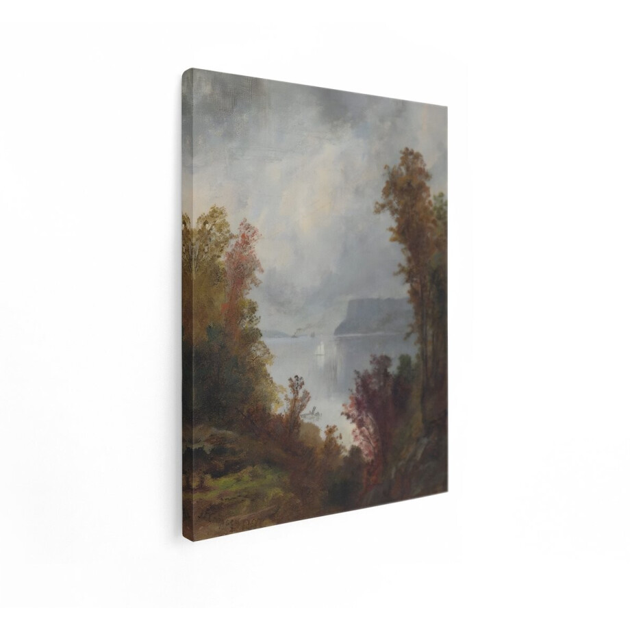 Artaza Canvas Schilderij Rivierlandschap - 90x120 cm - Wanddecoratie Natuur - Muurdecoratie Herfst Bomen - Decoratie Romantisch Landschap Artaza Canvas Schilderij Rivierlandschap - 90x120 cm - Wanddecoratie Natuur - Muurdecoratie Herfst Bomen - Decoratie Romantisch Landschap afbeelding 1