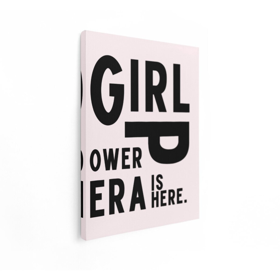 Artaza Canvas Schilderij Girl Power Era Is Here - een Feministische Uitspraak met Gedurfde Typografie - 30x40 cm - Klein - Wanddecoratie Woonkamer - Schilderijen - Muurdecoratie afbeelding 1