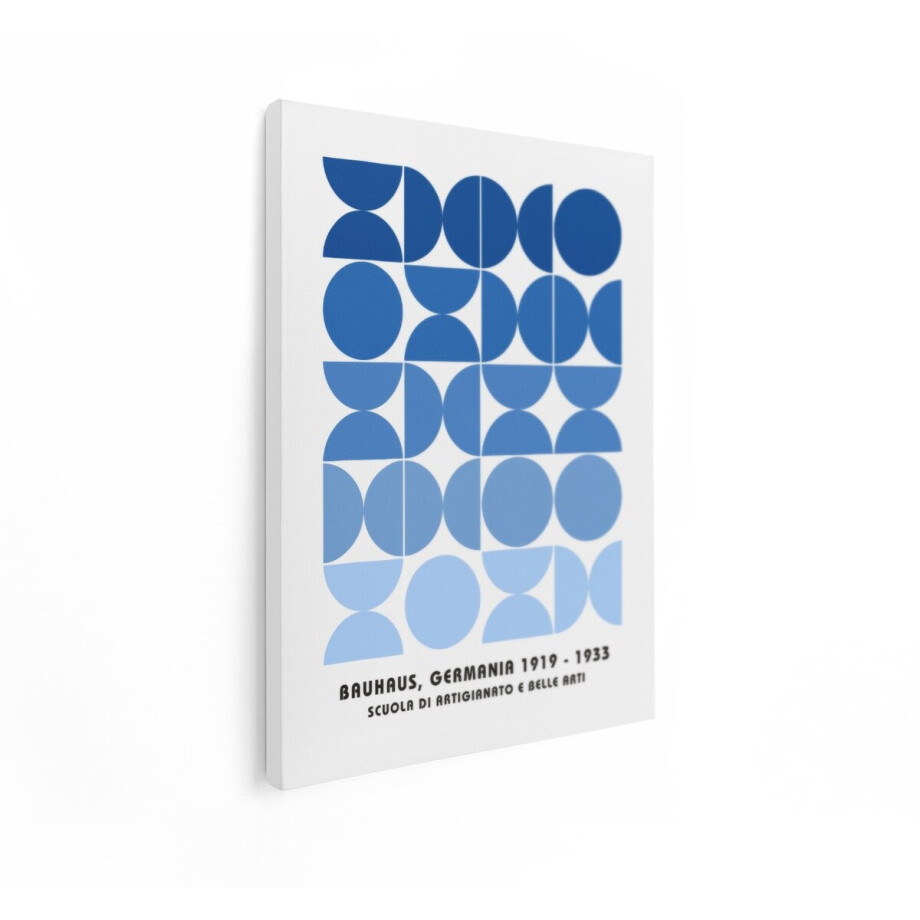 Artaza Canvas Schilderij Bauhaus - 90x120 cm - Wanddecoratie Abstract - Muurdecoratie Geometrisch - Decoratie Modern Blauw Artaza Canvas Schilderij Bauhaus - 90x120 cm - Wanddecoratie Abstract - Muurdecoratie Geometrisch - Decoratie Modern Blauw afbeelding 1