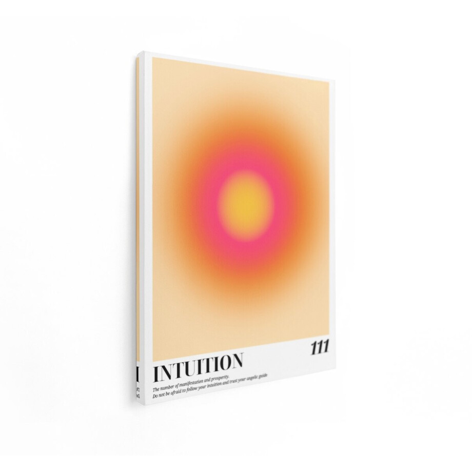 Artaza Canvas Schilderij Aura Poster 111 - 60x80 cm - Wanddecoratie Intuïtie - Muurdecoratie Abstract - Decoratie Manifestatie - Roze afbeelding 1