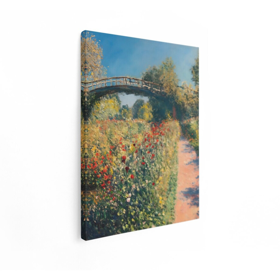 Artaza Canvas Schilderij Monet Tuin - 60x80 cm - Wanddecoratie Klaprozen - Muurdecoratie Landschap - Decoratie Brug Schilderijen Op Canvas Artaza Canvas Schilderij Monet Tuin - 60x80 cm - Wanddecoratie Klaprozen - Muurdecoratie Landschap - Decoratie Brug Schilderijen Op Canvas afbeelding 1