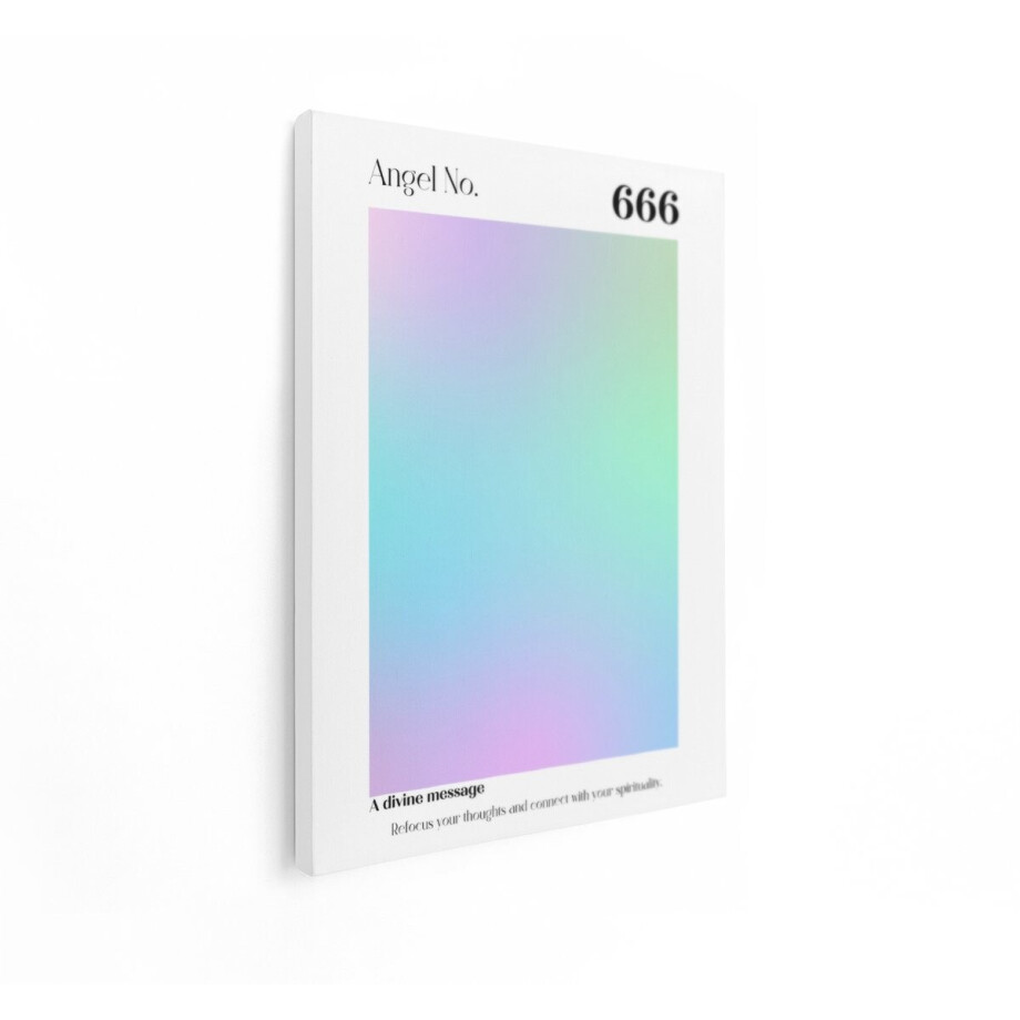 Artaza Canvas Schilderij Engel Nummer 666: een Goddelijke Boodschap voor Spirituele Reflectie - 90x120 cm - Groot - Wanddecoratie Woonkamer - Schilderijen - Muurdecoratie afbeelding 1