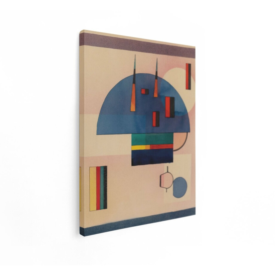 Artaza Canvas Schilderij Abstracte Compositie met Geometrische Vormen en Levendige Kleuren - 90x120 cm - Groot - Wanddecoratie Woonkamer - Schilderijen - Muurdecoratie afbeelding 1