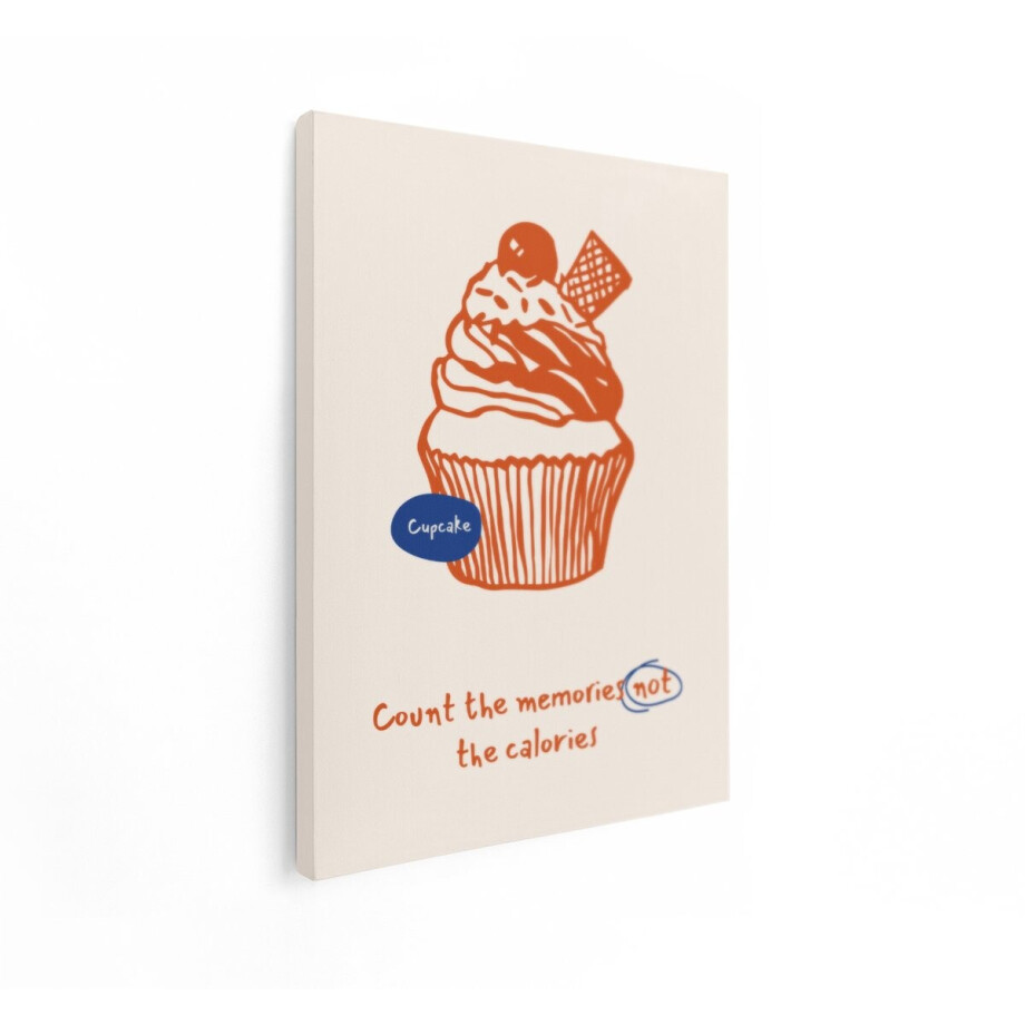 Artaza Canvas Schilderij Cupcake - 90x120 cm - Wanddecoratie Met Tekst - Muurdecoratie Keuken - Decoratie Quote Spreuken - Schilderijen Op Canvas afbeelding 1