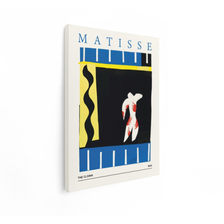 Artaza Canvas Schilderij Henri Matisse'S 'The Clown' Uit 1943 - een Levendig Meesterwerk van Papieren Uitknipsels - 30x40 cm - Klein - Wanddecoratie Woonkamer - Schilderijen - Muurdecoratie afbeelding 1