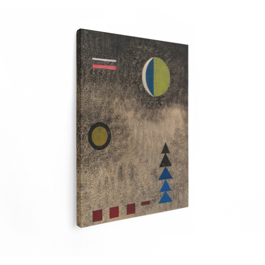 Artaza Canvas Schilderij Abstracte Compositie met Geometrische Vormen en een Getextureerde Achtergrond - 60x80 cm - Wanddecoratie Woonkamer - Schilderijen - Muurdecoratie afbeelding 1