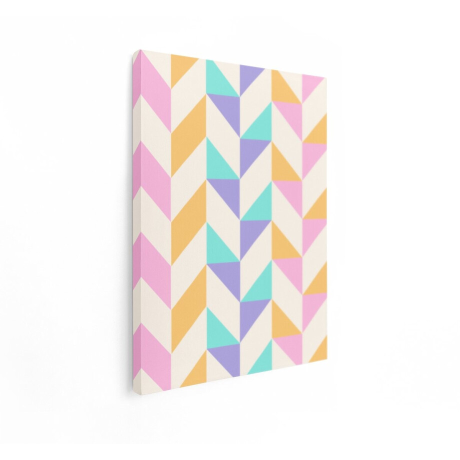 Artaza Canvas Schilderij Abstract - 90x120 cm - Wanddecoratie Geometrisch Patroon - Muurdecoratie Pastel - Decoratie Kinderkamer Artaza Canvas Schilderij Abstract - 90x120 cm - Wanddecoratie Geometrisch Patroon - Muurdecoratie Pastel - Decoratie Kinderkamer afbeelding 1
