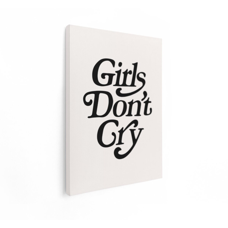 Artaza Canvas Schilderij Girls Don't Cry - 90x120 cm - Wanddecoratie Tekst - Muurdecoratie Retro Typografie - Decoratie Slaapkamer Zwart Wit Artaza Canvas Schilderij Girls Don't Cry - 90x120 cm - Wanddecoratie Tekst - Muurdecoratie Retro Typografie - Decoratie Slaapkamer Zwart Wit afbeelding 1