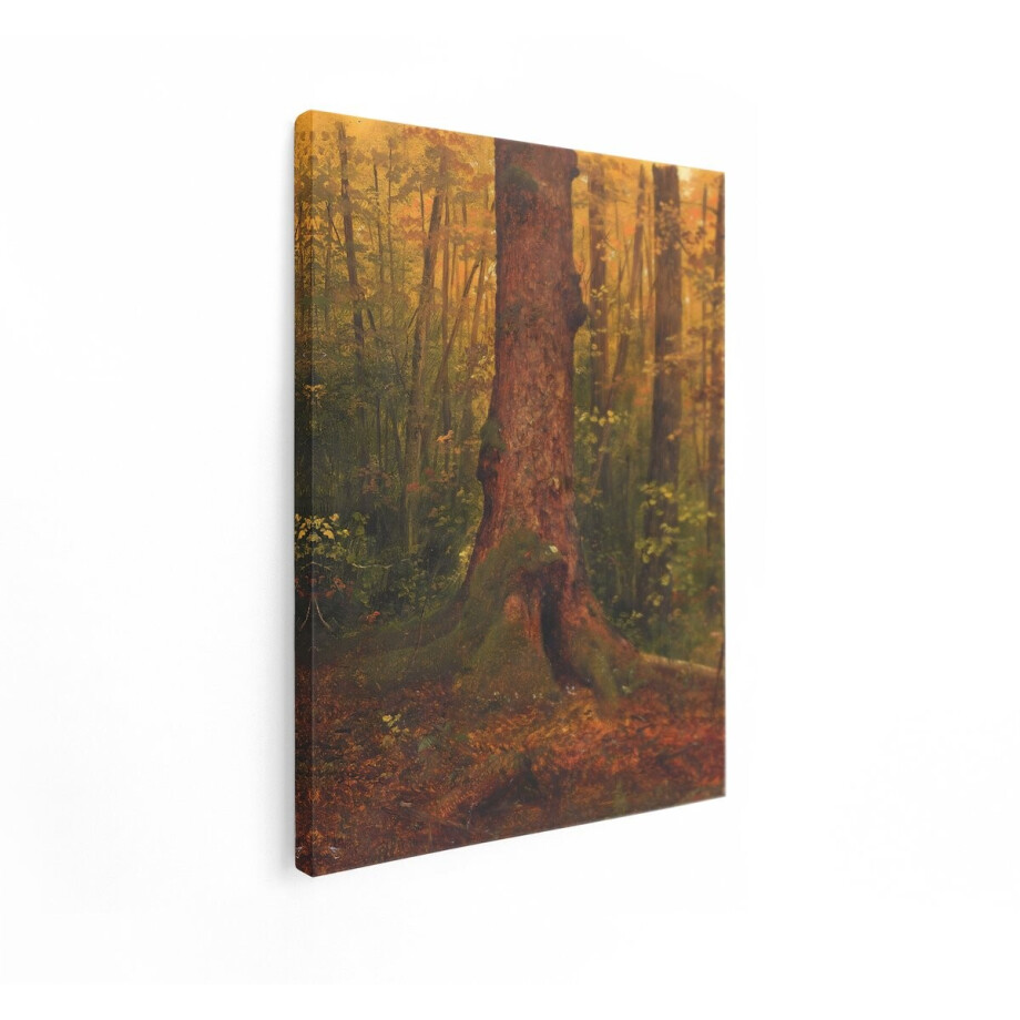 Artaza Canvas Schilderij Bos - 60x80 cm - Wanddecoratie Herfst Boom - Muurdecoratie Natuur Landschap - Decoratie Woonkamer afbeelding 1