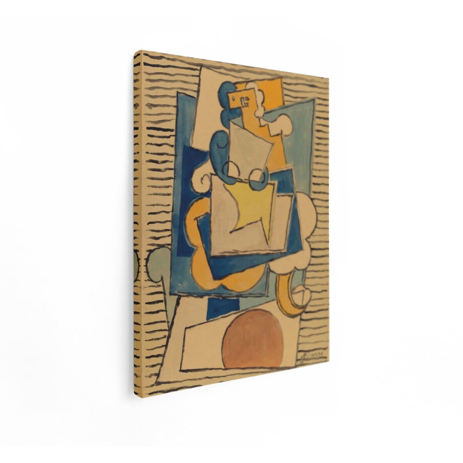 Artaza Canvas Schilderij Abstract Picasso - 90x120 cm - Wanddecoratie Kubistisch - Muurdecoratie Modern - Decoratie Geometrisch afbeelding 1