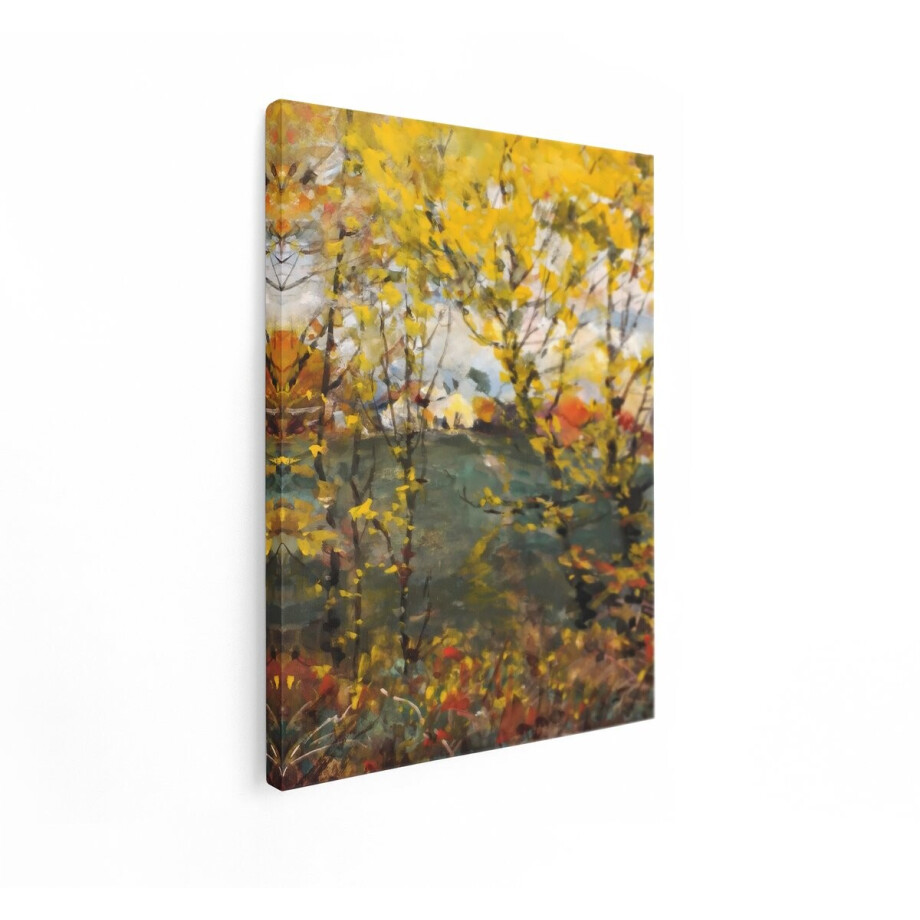Artaza Canvas Schilderij Herfstlandschap - 90x120 cm - Wanddecoratie Natuur - Muurdecoratie Bomen - Decoratie Woonkamer Aquarel Artaza Canvas Schilderij Herfstlandschap - 90x120 cm - Wanddecoratie Natuur - Muurdecoratie Bomen - Decoratie Woonkamer Aquarel afbeelding 1