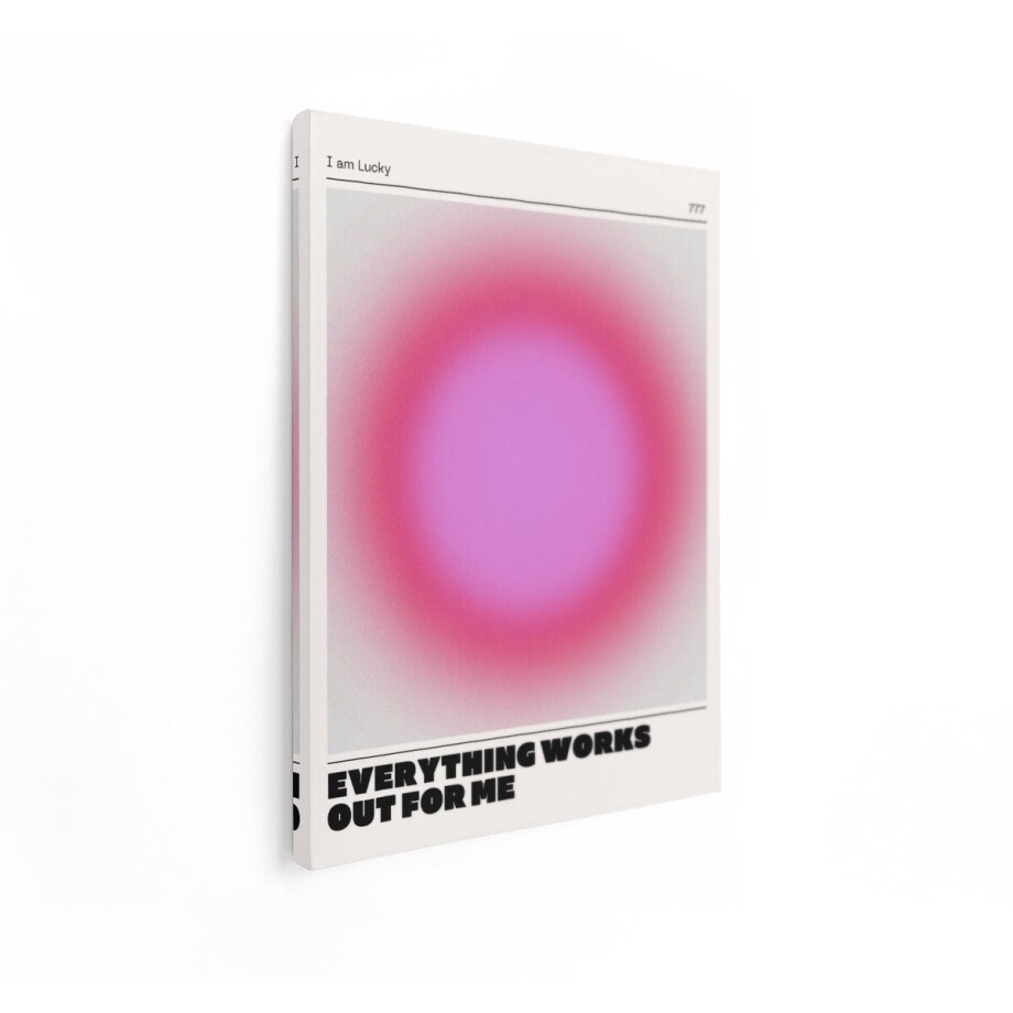 Artaza Canvas Schilderij Aura - 30x40 cm - Wanddecoratie Positieve Affirmatie - Muurdecoratie Gradient - Schilderijen Op Canvas Roze afbeelding 1