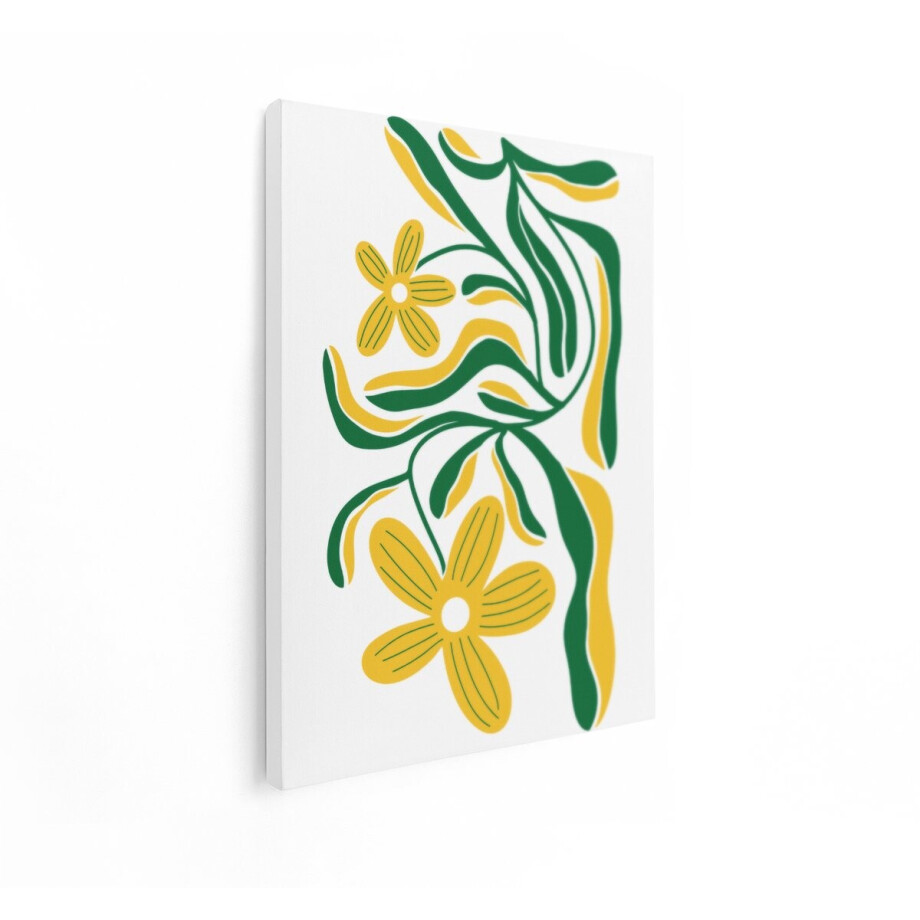 Artaza Canvas Schilderij Abstracte Bloemen - 90x120 cm - Wanddecoratie Modern - Muurdecoratie Boho - Decoratie Bladeren - Geel Artaza Canvas Schilderij Abstracte Bloemen - 90x120 cm - Wanddecoratie Modern - Muurdecoratie Boho - Decoratie Bladeren - Geel afbeelding 1