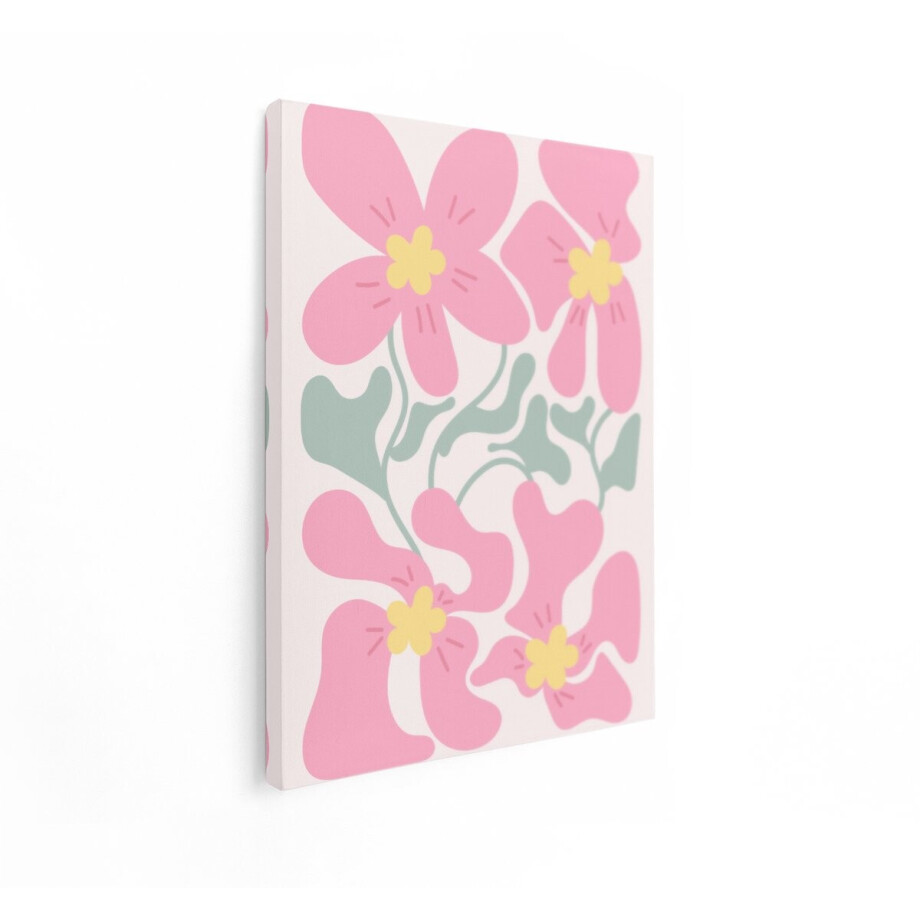 Artaza Canvas Schilderij Bloemen Abstract - 30x40 cm - Wanddecoratie Boho - Muurdecoratie Bloemen - Schilderijen Op Canvas Woonkamer afbeelding 1