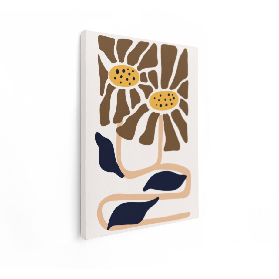 Artaza Canvas Schilderij Bloemen Abstract - 30x40 cm - Wanddecoratie Industrieel - Muurdecoratie Boho - Decoratie Woonkamer - Kamer Accessoires afbeelding 1