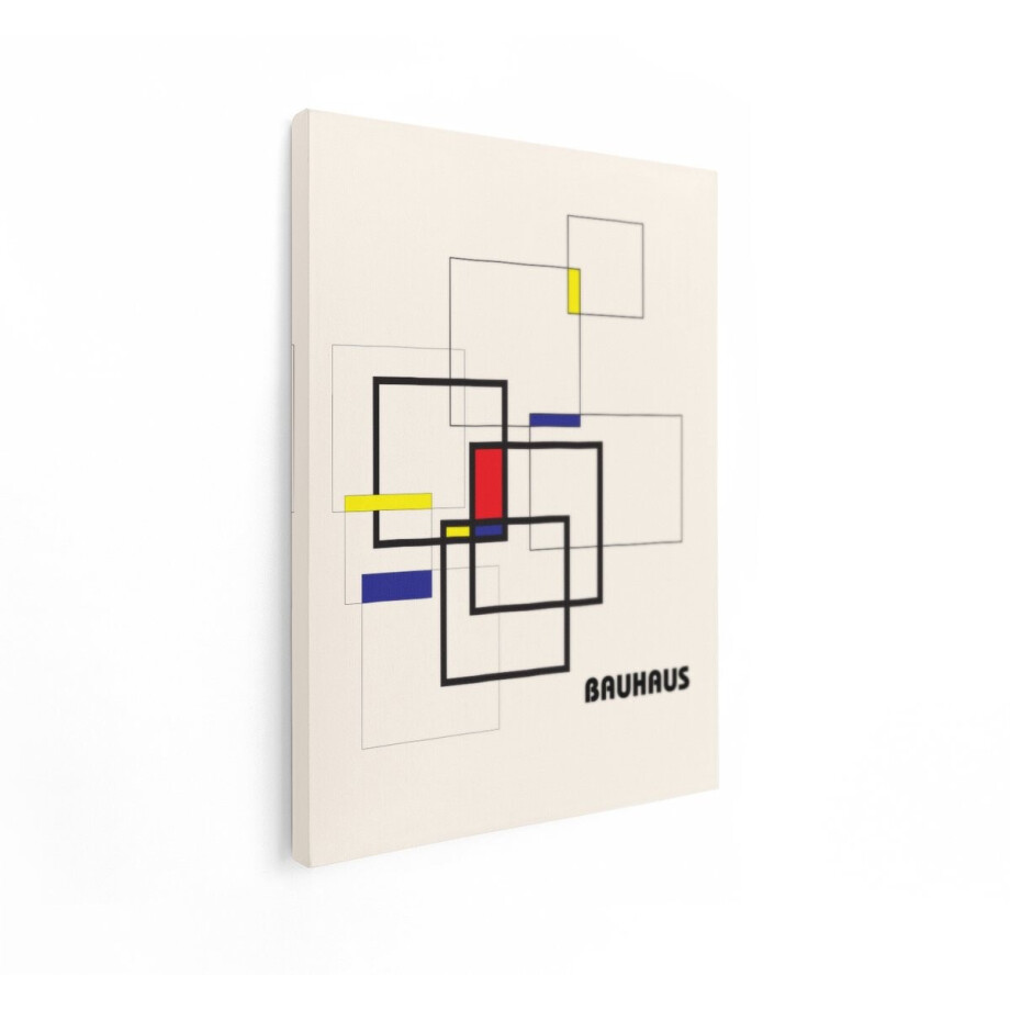 Artaza Canvas Schilderij Bauhaus - 30x40 cm - Wanddecoratie Abstract - Muurdecoratie Geometrisch - Schilderijen Op Canvas Modern afbeelding 1