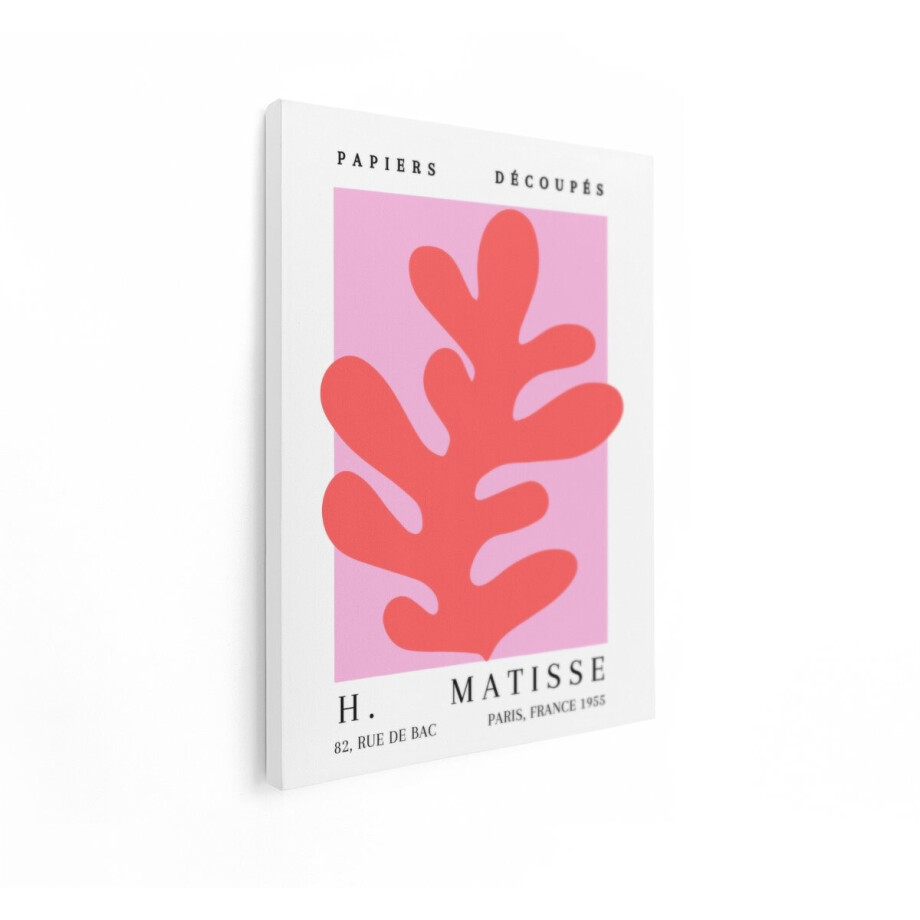 Artaza Canvas Schilderij Henri Matisse Papiers Découpés-Poster met Koraalvorm op een Roze Achtergrond - 90x120 cm - Groot - Wanddecoratie Woonkamer - Schilderijen - Muurdecoratie afbeelding 1
