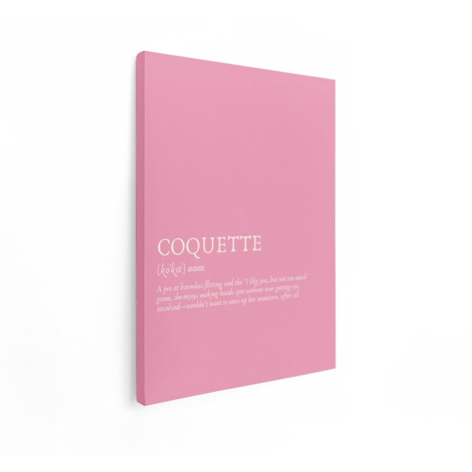 Artaza Canvas Schilderij Coquette: een Definitie van Charmant Flirten en Speels Gedrag - 60x80 cm - Wanddecoratie Woonkamer - Schilderijen - Muurdecoratie afbeelding 1