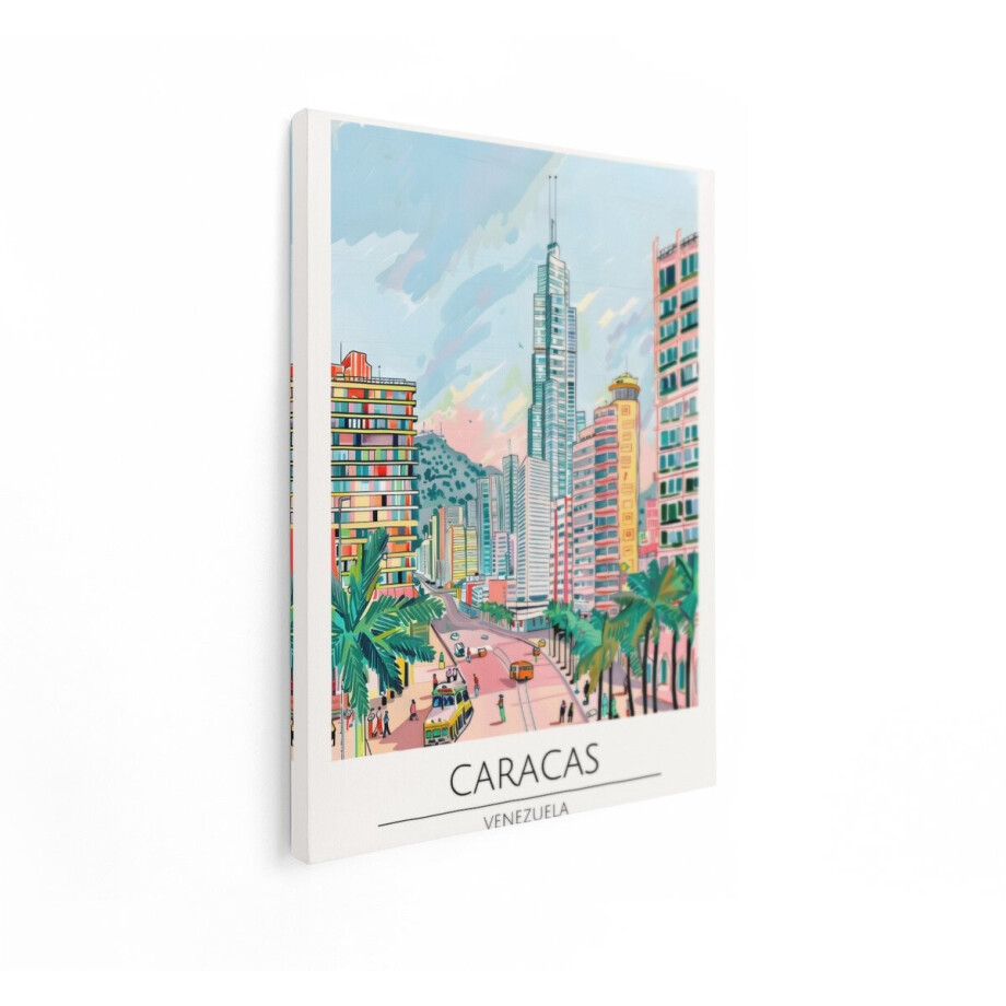 Artaza Canvas Schilderij Caracas Skyline - 90x120 cm - Wanddecoratie Venezuela - Muurdecoratie Stad - Decoratie Woonkamer Palmbomen Artaza Canvas Schilderij Caracas Skyline - 90x120 cm - Wanddecoratie Venezuela - Muurdecoratie Stad - Decoratie Woonkamer Palmbomen afbeelding 1