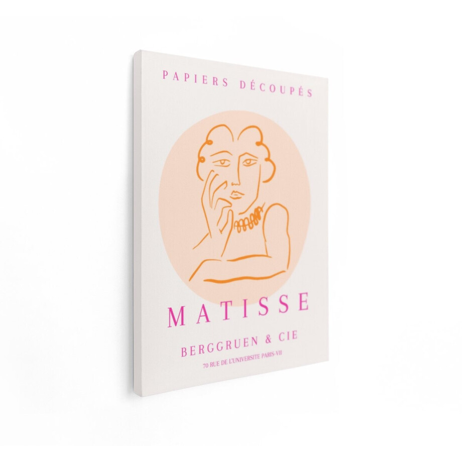 Artaza Canvas Schilderij Vrouw Matisse - 90x120 cm - Wanddecoratie Line Art - Muurdecoratie Portret - Decoratie Minimalistisch Roze Artaza Canvas Schilderij Vrouw Matisse - 90x120 cm - Wanddecoratie Line Art - Muurdecoratie Portret - Decoratie Minimalistisch Roze afbeelding 1