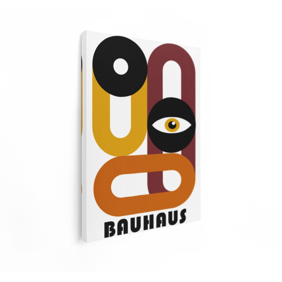 Artaza Canvas Schilderij Bauhaus Oog - 30x40 cm - Muurdecoratie Abstract Modern - Wanddecoratie Geometrisch - Schilderijen Op Canvas Retro afbeelding 1