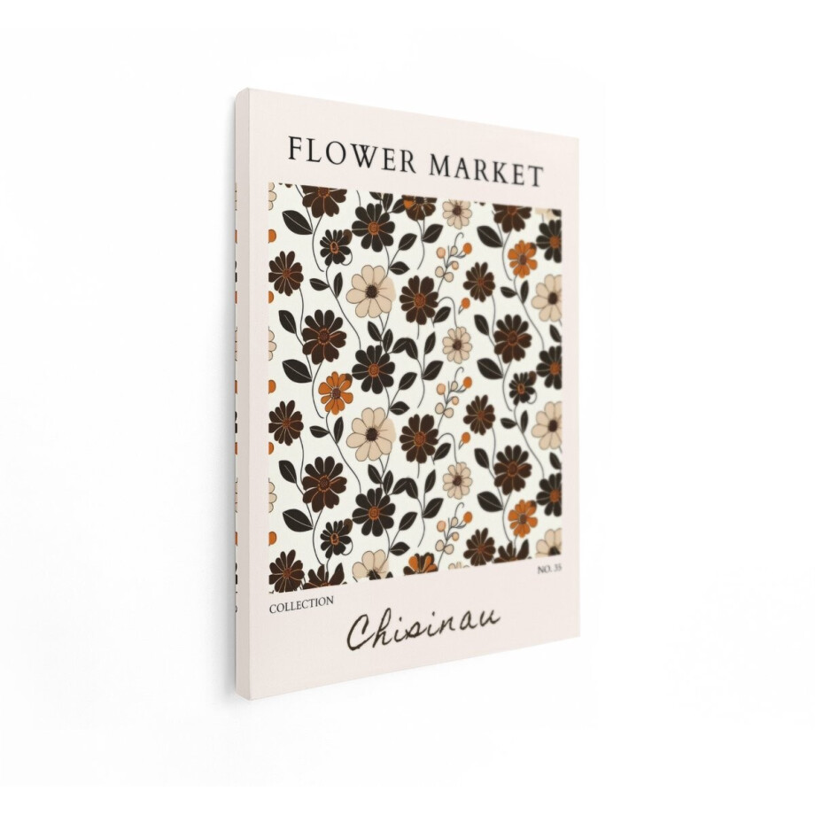 Artaza Canvas Schilderij Bloemen - 60x80 cm - Wanddecoratie Boho - Muurdecoratie Bloemenmarkt - Decoratie Retro Patroon Artaza Canvas Schilderij Bloemen - 60x80 cm - Wanddecoratie Boho - Muurdecoratie Bloemenmarkt - Decoratie Retro Patroon afbeelding 1