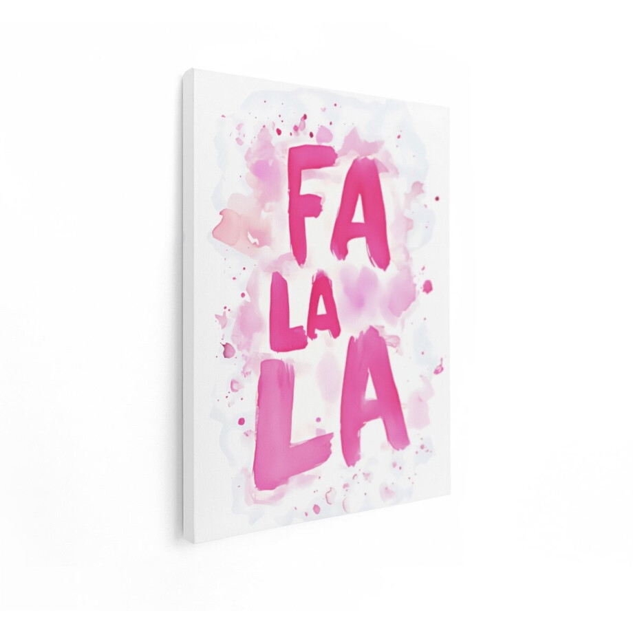 Artaza Canvas Schilderij Fa La La Tekst - 90x120 cm - Wanddecoratie Kerst - Muurdecoratie Roze - Decoratie Quote - Kamer Accessoires Artaza Canvas Schilderij Fa La La Tekst - 90x120 cm - Wanddecoratie Kerst - Muurdecoratie Roze - Decoratie Quote - Kamer Accessoires afbeelding 1