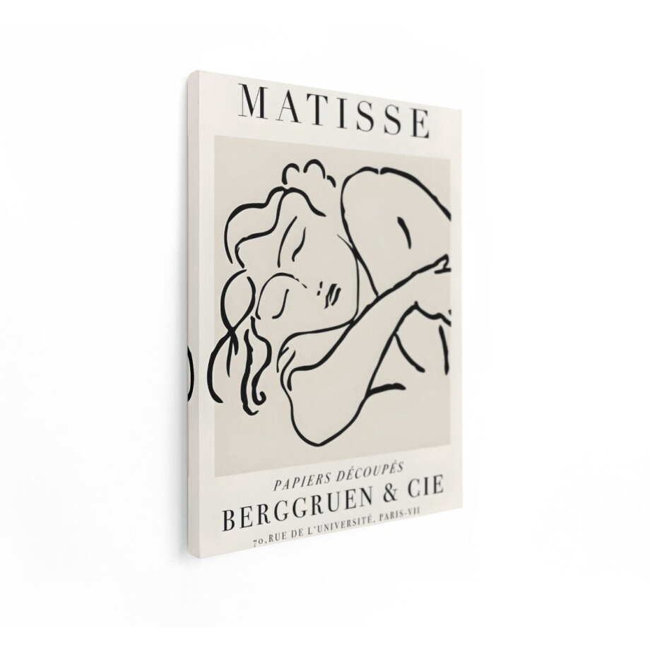 Artaza Canvas Schilderij Vrouw Matisse - 60x80 cm - Wanddecoratie Line Art - Muurdecoratie Zwart Wit - Decoratie Minimalistisch Poster Artaza Canvas Schilderij Vrouw Matisse - 60x80 cm - Wanddecoratie Line Art - Muurdecoratie Zwart Wit - Decoratie Minimalistisch Poster afbeelding 1