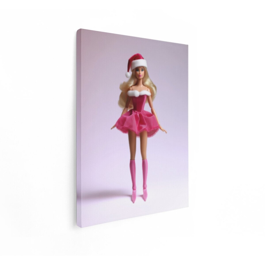 Artaza Canvas Schilderij Barbie - 90x120 cm - Wanddecoratie Kerst - Muurdecoratie Roze - Schilderijen Op Canvas Pop afbeelding 1